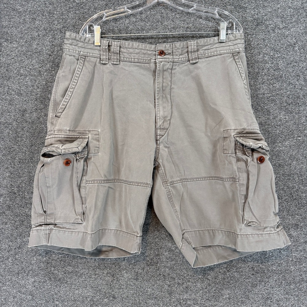 Polo Ralph Lauren Cargo Shorts Mens 36 Gray Cotton Chino Utility Pockets Y2K